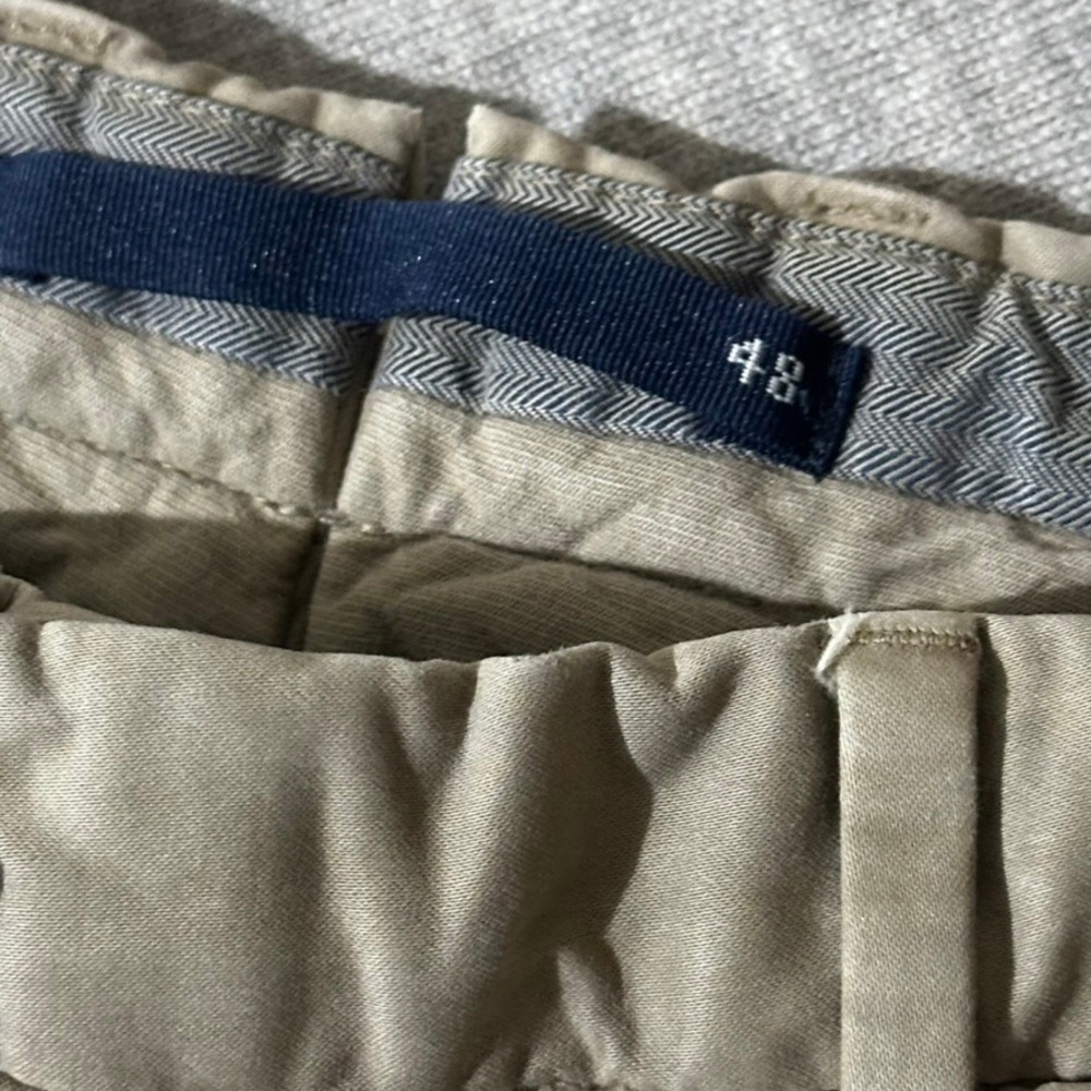Incotex Venezia 1951 High Comfort Khaki Chino Pants Mens EU 48 US 32x28 Slim Fit